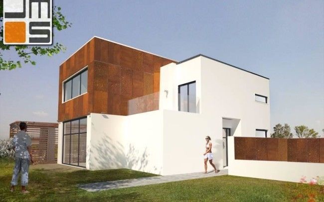 projekt nowoczesnego domu kolorystyka elewacji 650x406