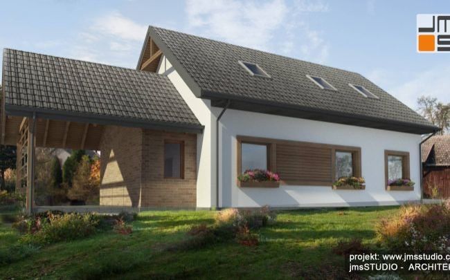 01 architekt Kraków projekt rustykalnego domu na wsi w starym siedlisku pod Krakowem