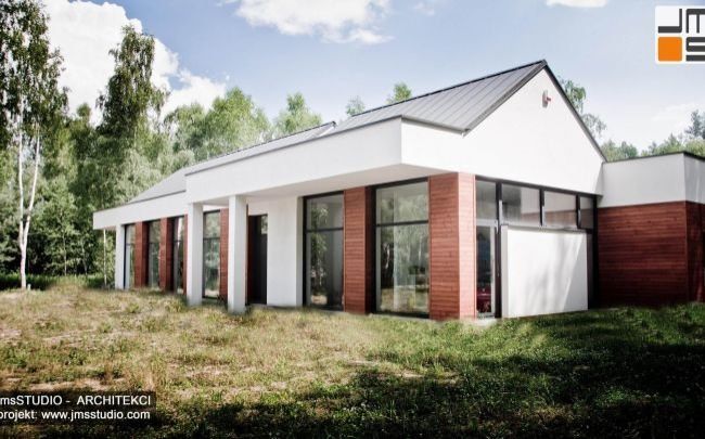 2018 06 010 architekt-krakow.pl nietypowy projekt nowoczesnego domu pod Brzeskiem z prostym pomysłem na elewacje z dużymi oknami