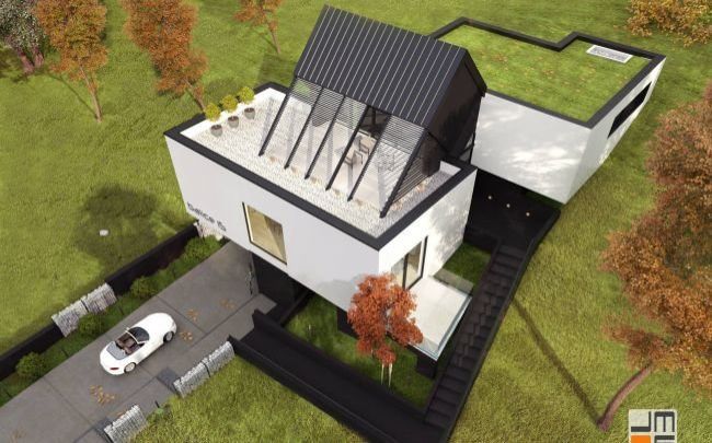 Projekt domu wpisanego - wtopionego w teren czyli nowoczesny projekt indywidualny domu na wzgórzu