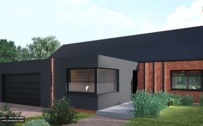 ciekawy pomysł na piękny projekt nowoczesnego domu z cegły nie nowoczesna stodoła z detalem na elewacji