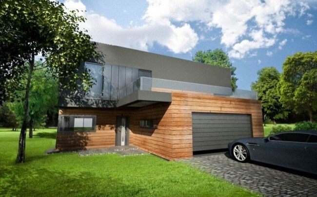 projekt garazu dwustanowiskowego wbudowanego w dom