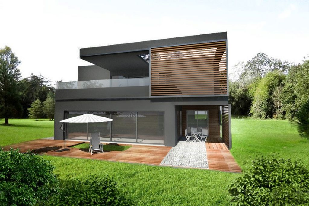 Projekt nowoczesnego domu z płaskim dachem,J6wersja mniejsza