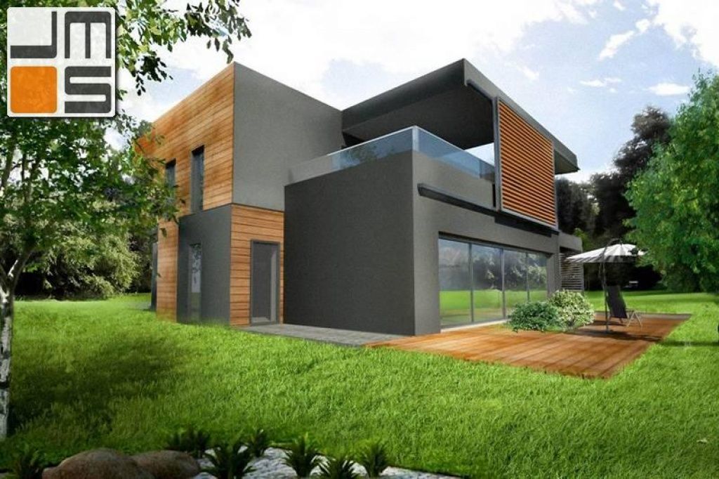 Projekt  nowoczesnego domu jednorodzinnego z dachem płaskim